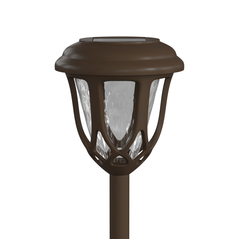 Rustic Brown Tulip Design LED Solar Pathway Lights, 8-Pack