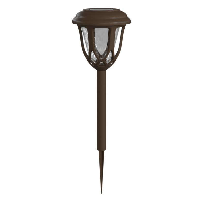 Rustic Brown Tulip Design LED Solar Pathway Lights, 8-Pack