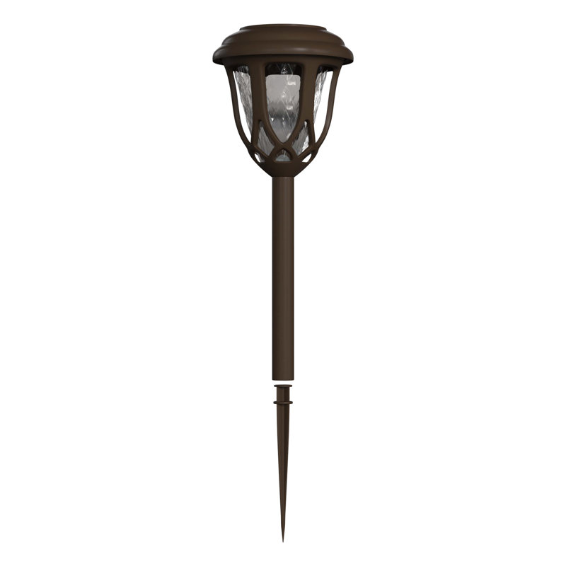 Rustic Brown Tulip Design LED Solar Pathway Lights, 8-Pack