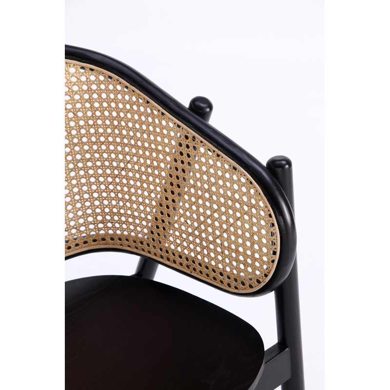 Versailles Black and Natural Cane Ergonomic Accent Chair