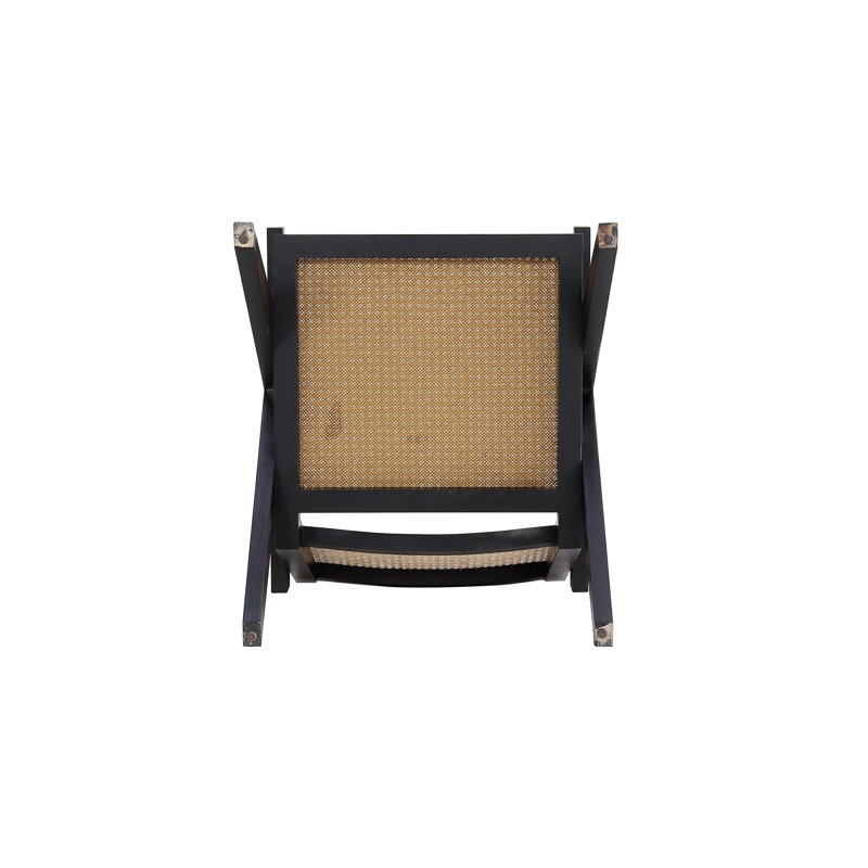 Hamlet Black and Natural Cane Wood Accent Armchair