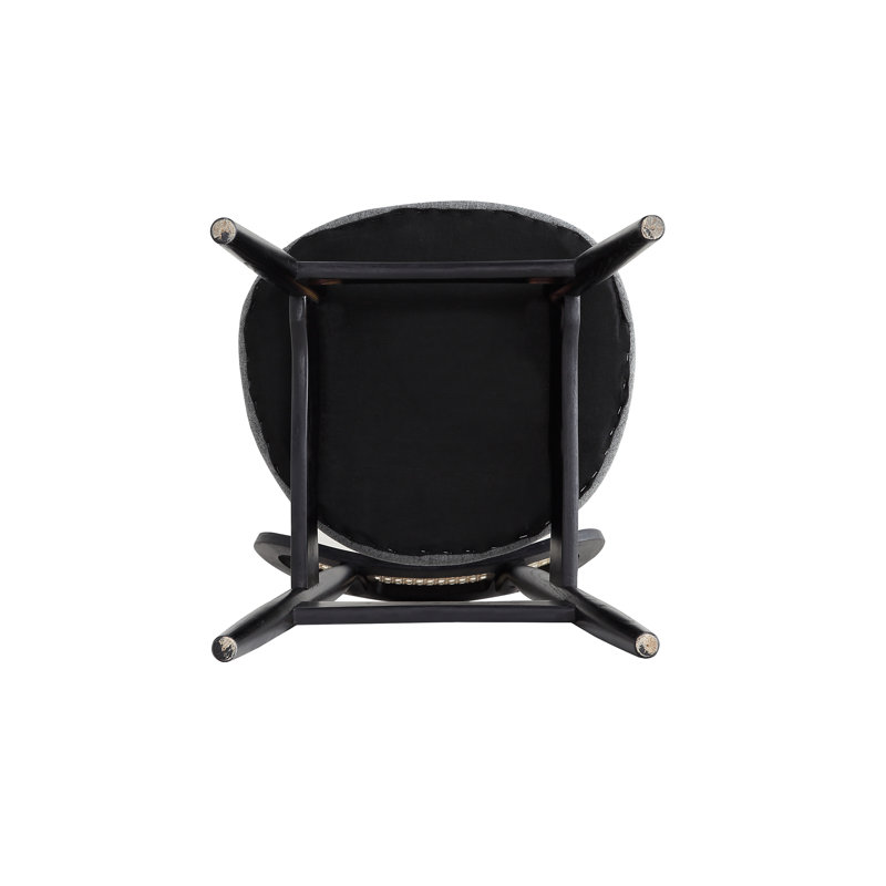 High Gray Wood and Cane Side Chair