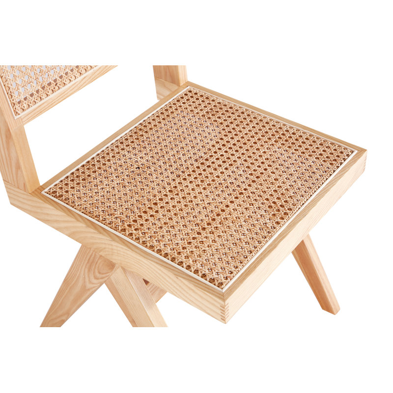 Elevated Nature Cane High-Back Side Chair in Natural Beige