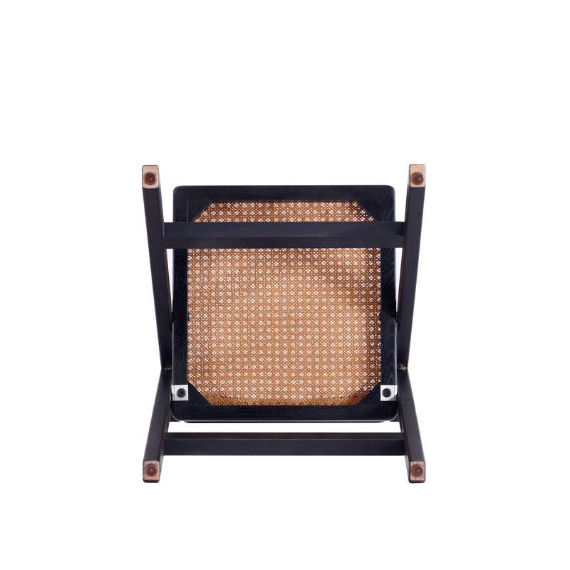 Pullman Black and Natural Cane Solid Wood Folding Side Chair
