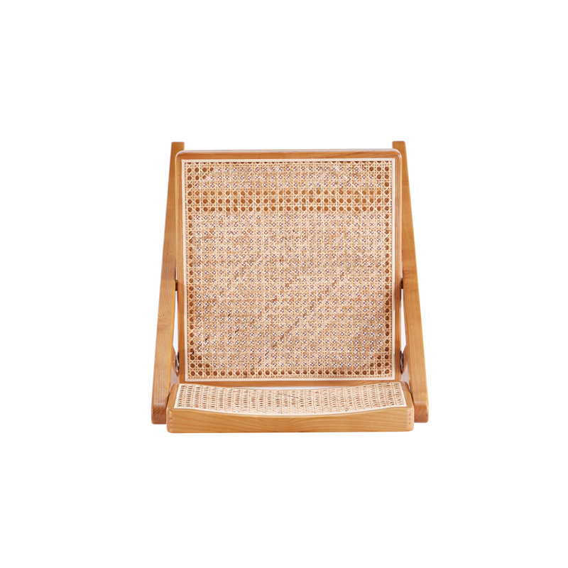 Natural Cane and Wood Folding Dining Side Chair Set