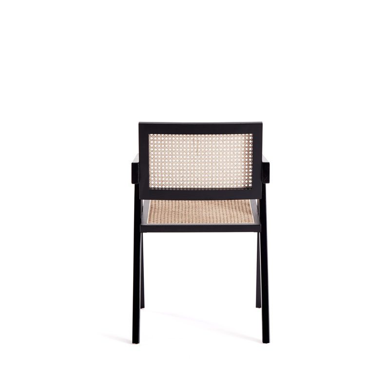 Hamlet Black and Natural Cane A-Frame Armchair