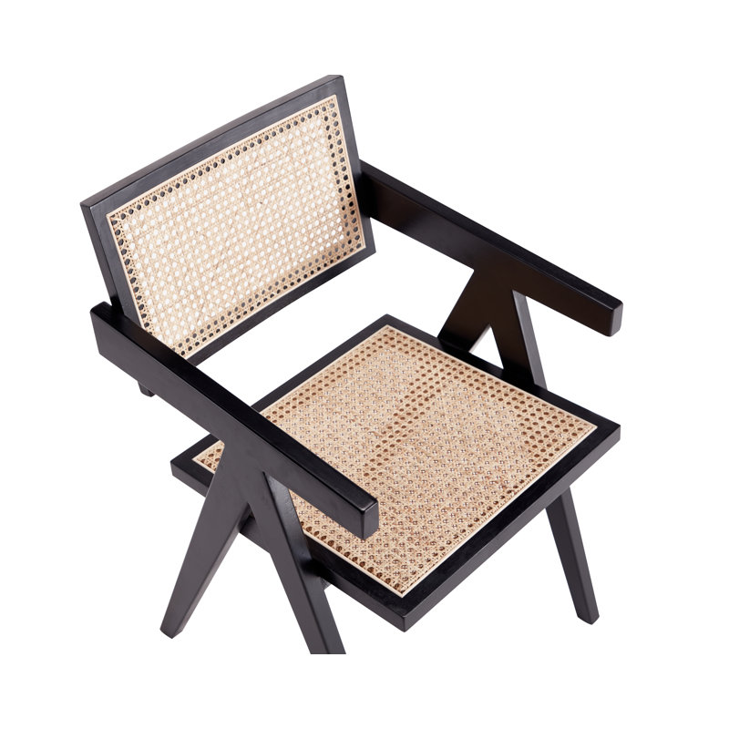 Hamlet Black and Natural Cane A-Frame Armchair