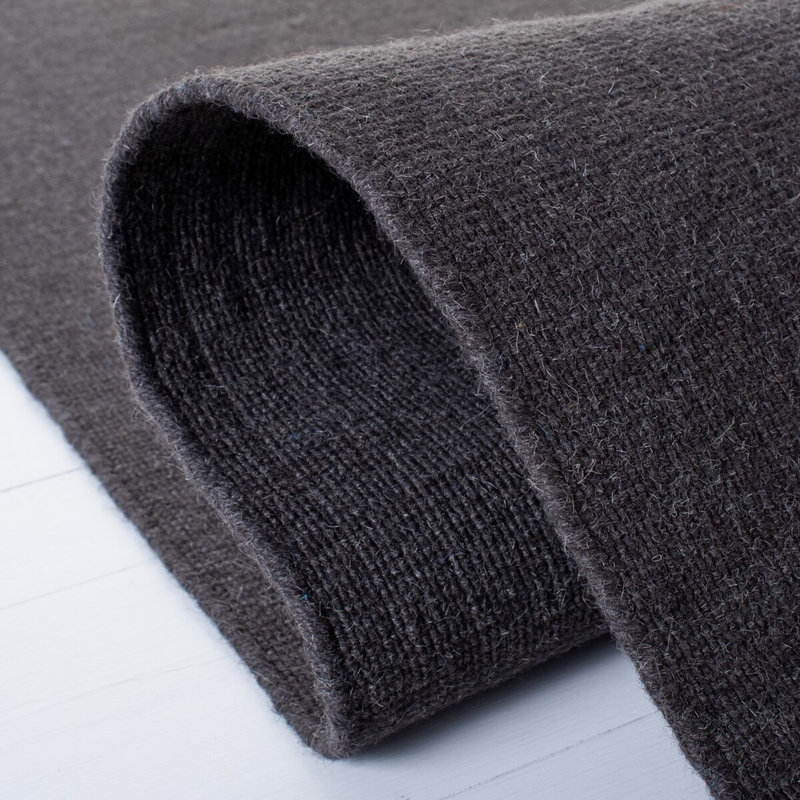 Charcoal Elegance Hand-Knotted Wool 9' x 12' Area Rug
