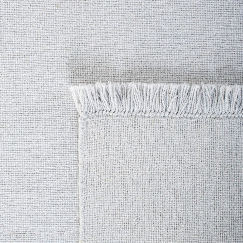Elegant Gray 9' x 12' Hand-Knotted Wool and Cotton Area Rug