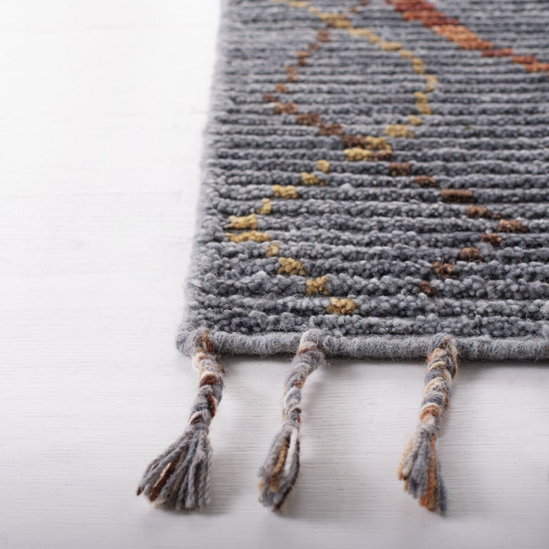 Nahla Blue Hand-Knotted Wool Cotton Rectangular Rug