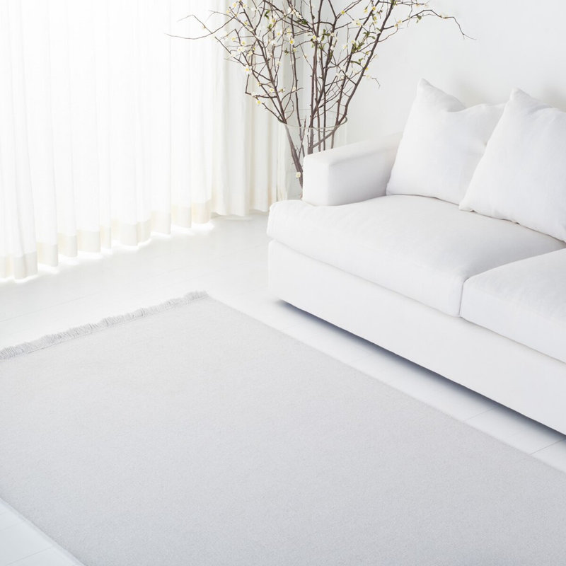 Elegant Gray 9' x 12' Hand-Knotted Wool and Cotton Area Rug