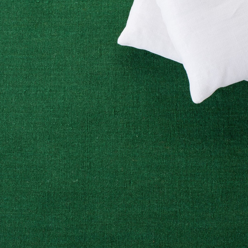 Elegant Green Hand-Knotted Wool & Cotton 4'x6' Area Rug