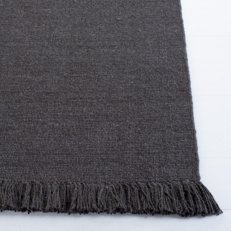 Charcoal Elegance Hand-Knotted Wool 9' x 12' Area Rug