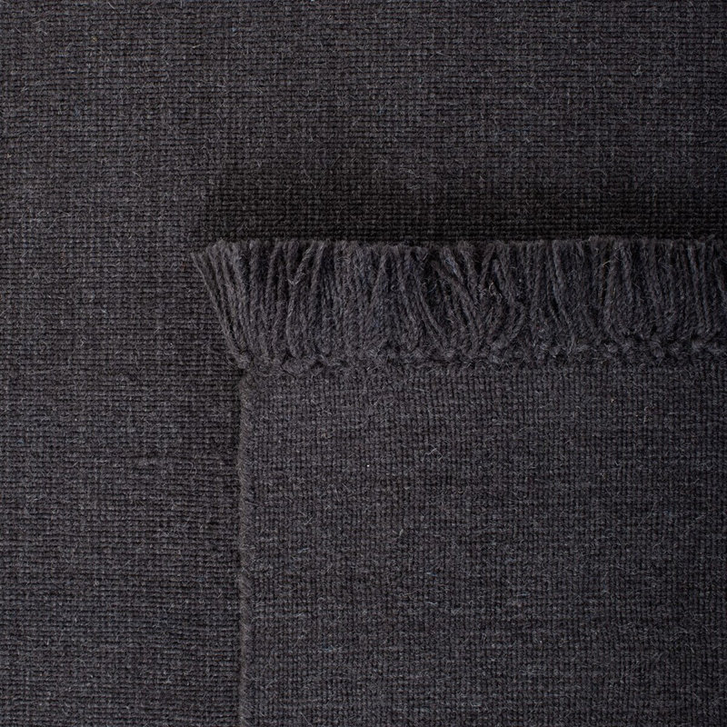Charcoal Elegance Hand-Knotted Wool 9' x 12' Area Rug