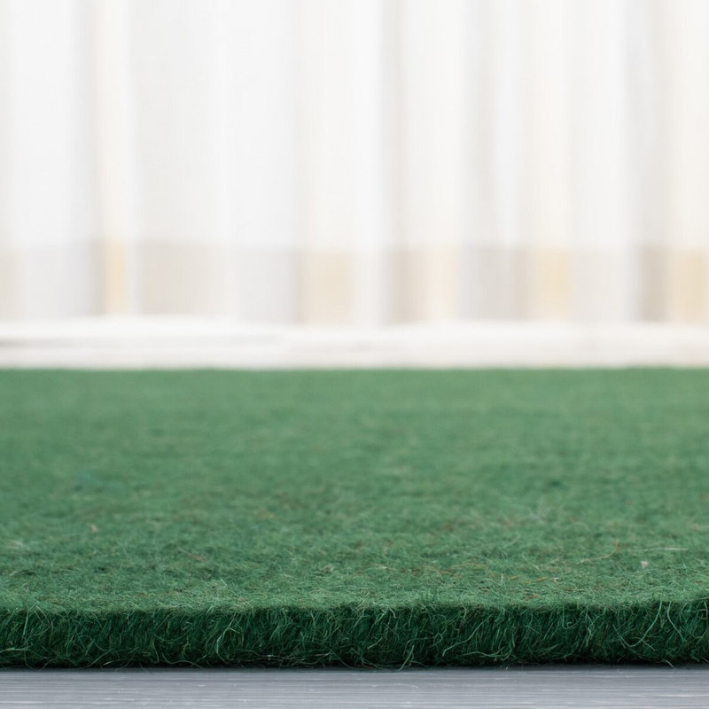 Elegant Green Hand-Knotted Wool & Cotton 4'x6' Area Rug
