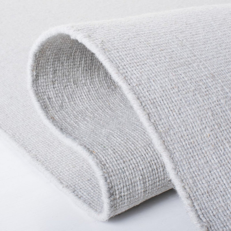 Elegant Gray 9' x 12' Hand-Knotted Wool and Cotton Area Rug