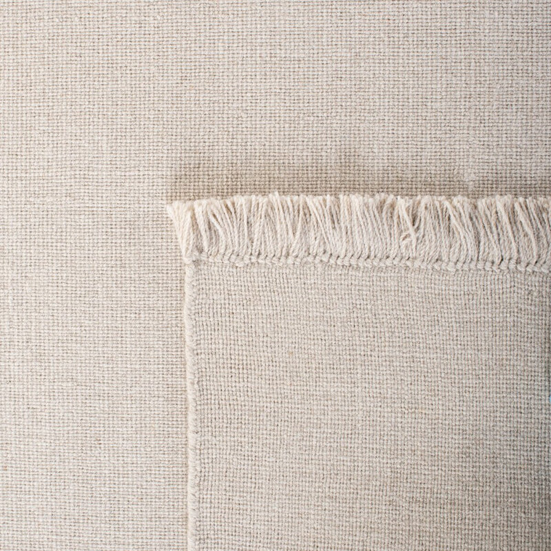 Beige Hand-Knotted Wool Runner Rug 2'3" x 8'