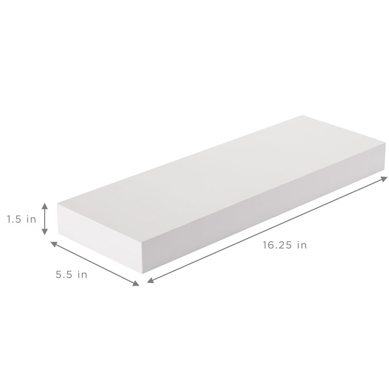 Elegant White Floating Mantel Wall Shelf Set