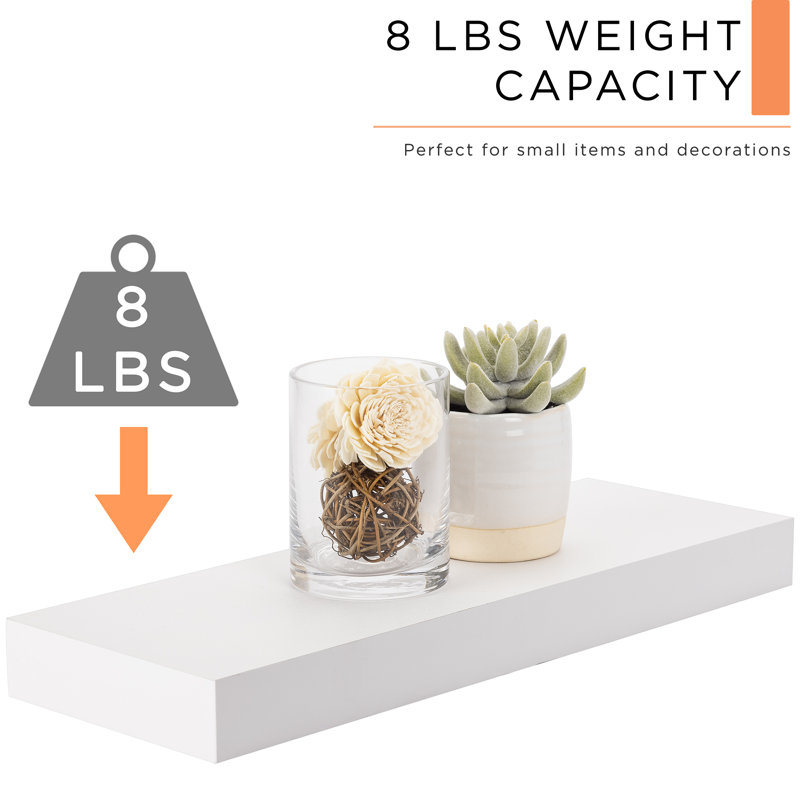 Elegant White Floating Mantel Wall Shelf Set