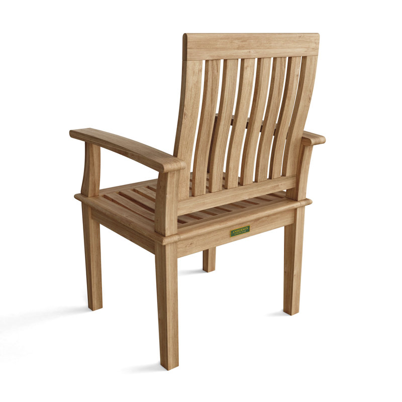 Brianna Teak Outdoor Dining Armchair with Curved Back