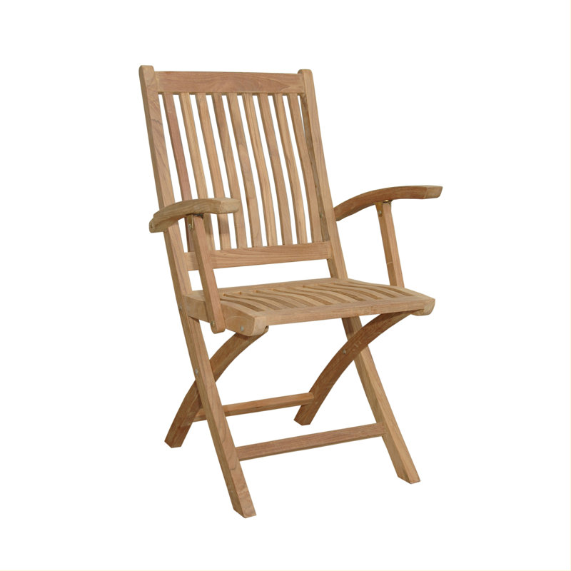 Teak Folding Outdoor Dining Armchair with Cushions