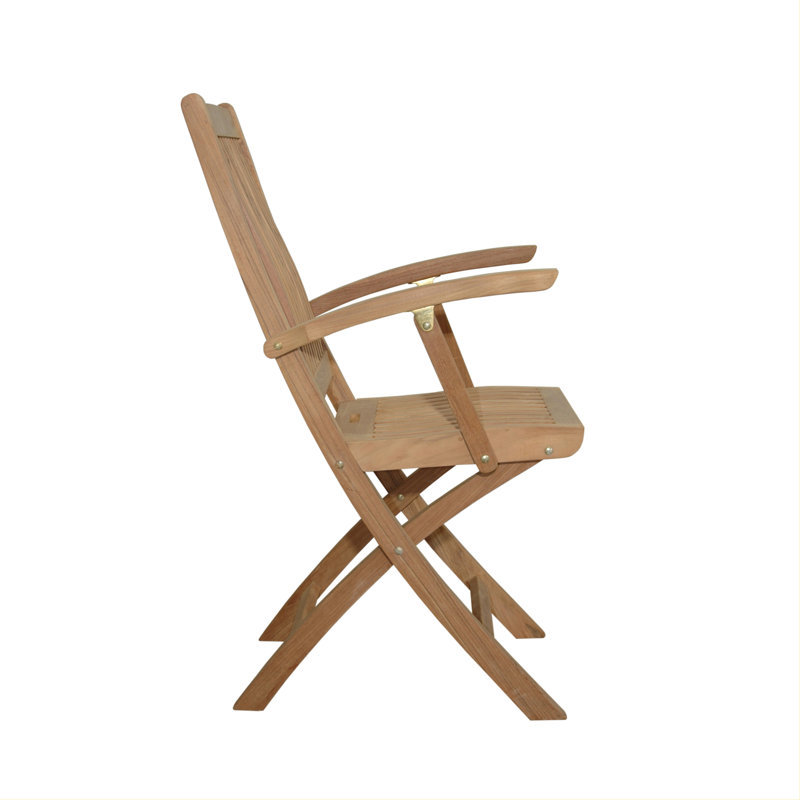 Teak Folding Outdoor Dining Armchair with Cushions