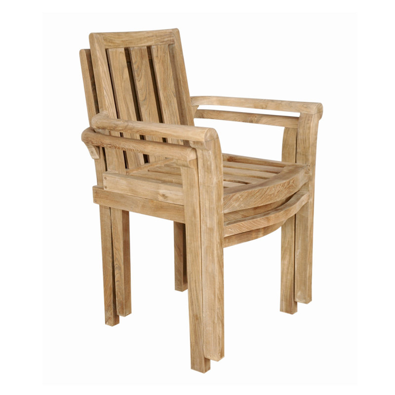 Natural Teak Outdoor Dining Armchair with Cushions