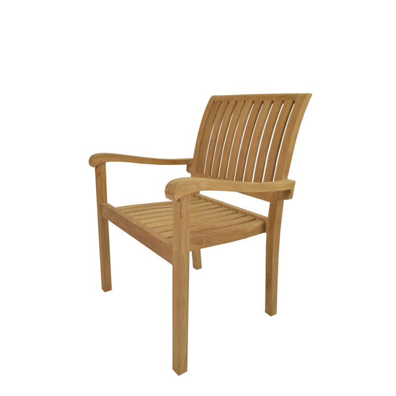 Aspen Teak Wood Stackable Outdoor Dining Armchair Set