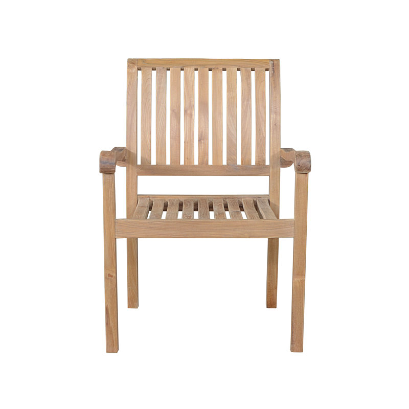 Aspen Teak Wood Stackable Outdoor Dining Armchair Set
