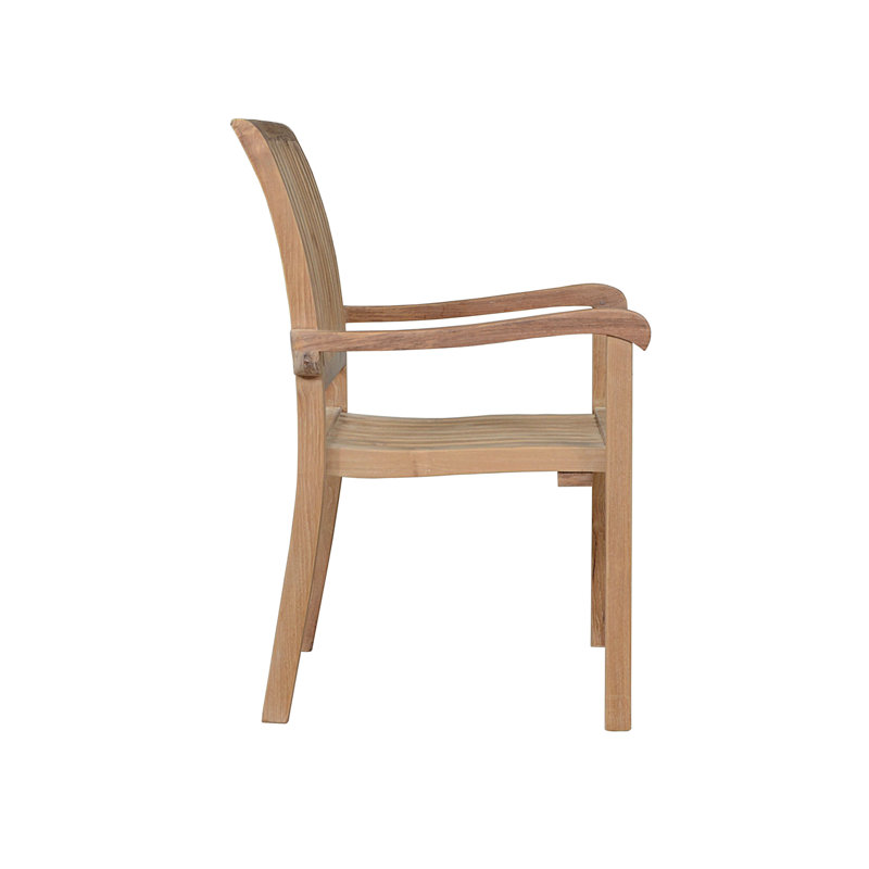 Aspen Teak Wood Stackable Outdoor Dining Armchair Set