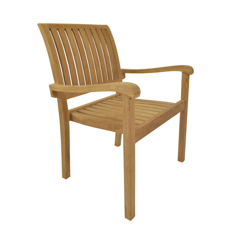 Aspen Teak Wood Stackable Outdoor Dining Armchair Set