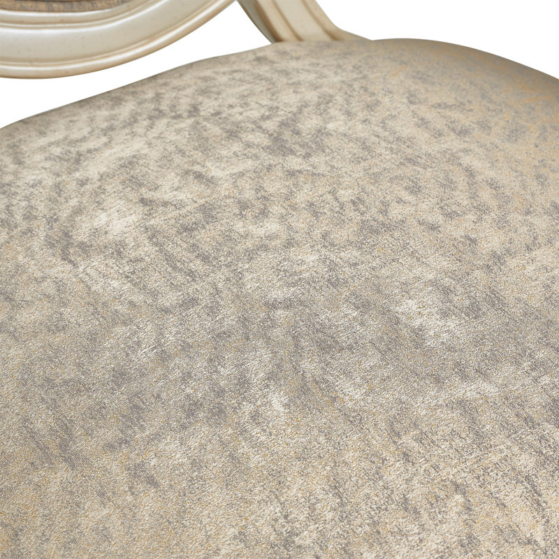 Elegant Beige Leather & Wood Handcrafted Traditional Accent Chair