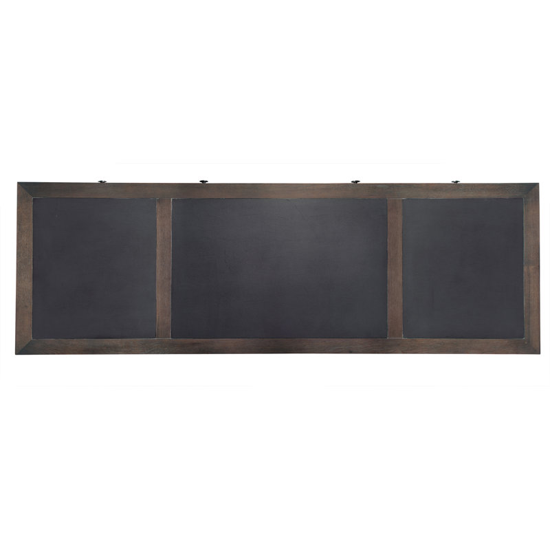 Traditional Executive Desk in Gray-Brown with Leather Top
