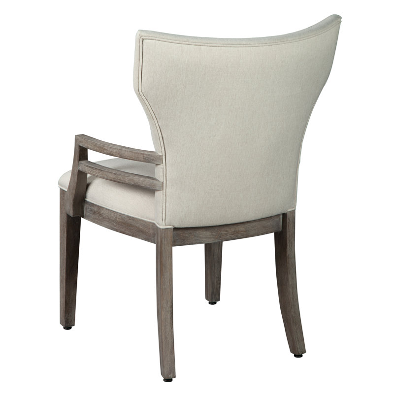 Sedona Grey Linen Upholstered Arm Chair with Wood Frame