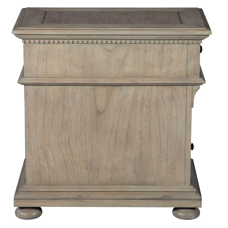 Traditional Brown Mindi Wood Side Table with 3 Drawers