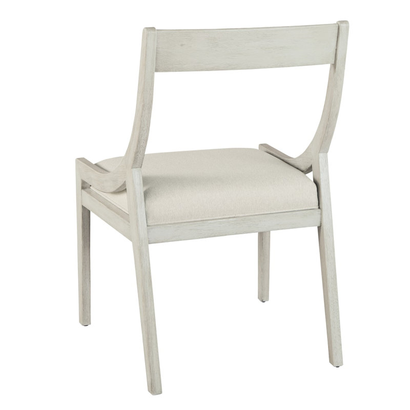 Sierra Heights 24" White Linen Upholstered Wood Arm Chair