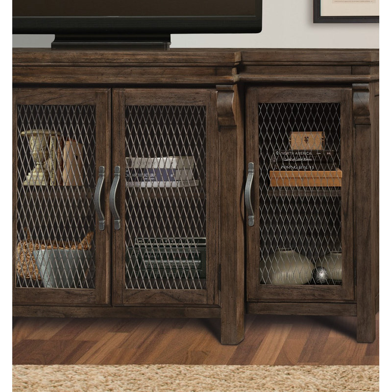 Wexford Black Glaze Oak Veneer Entertainment Center