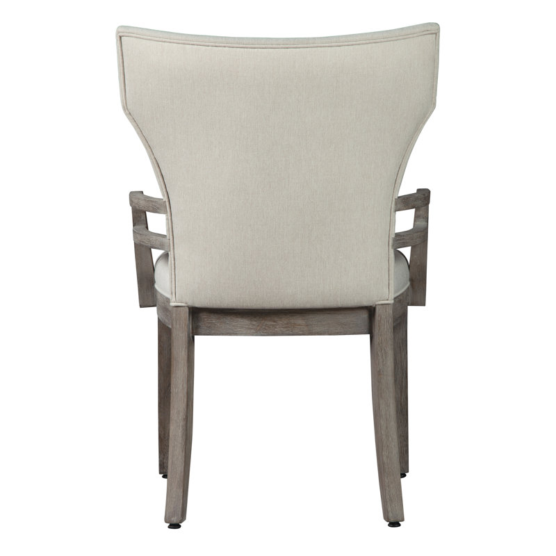 Sedona Grey Linen Upholstered Arm Chair with Wood Frame