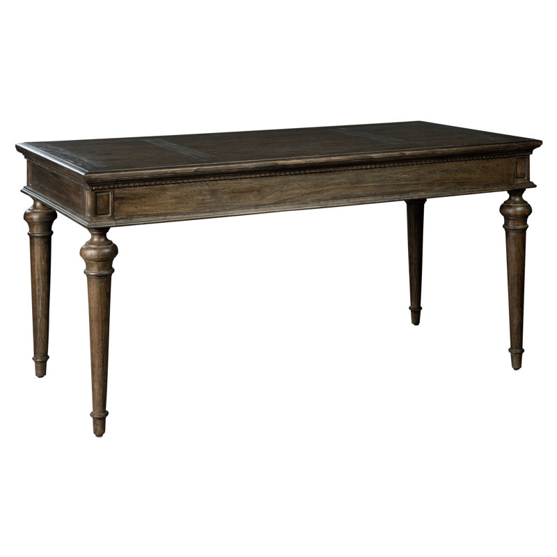 Traditional Brown Wood Home Office Desk with Drawers