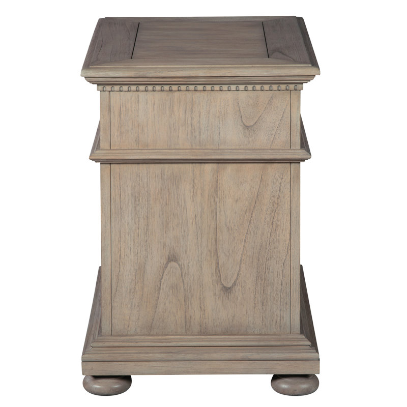 Traditional Brown Mindi Wood Side Table with 3 Drawers