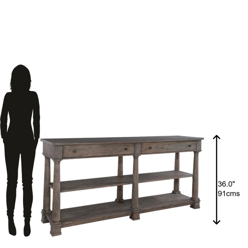 Lincoln Park Traditional Gray & Brown 72'' Buffet with Brass Hardware