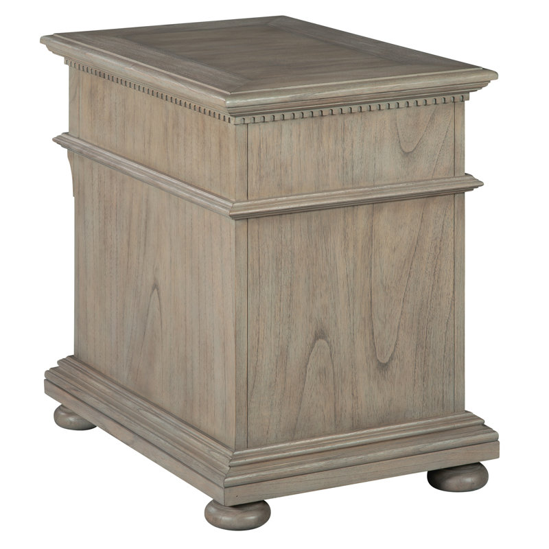 Traditional Brown Mindi Wood Side Table with 3 Drawers