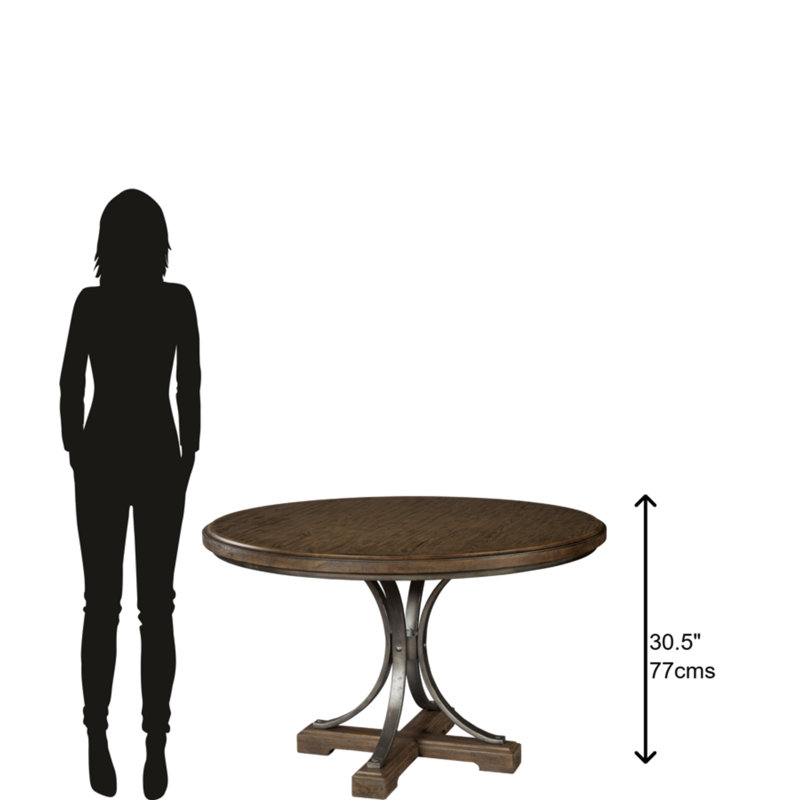 Transitional Wexford 48" Round Brown Oak Dining Table