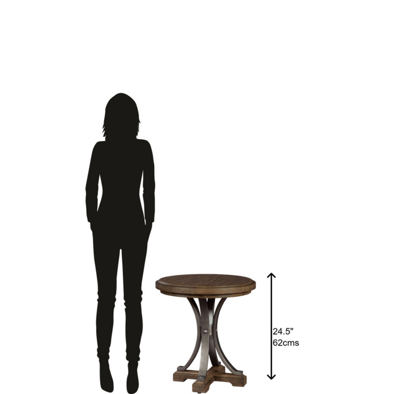 Transitional Wexford Round Chairside Table with Storage Shelf