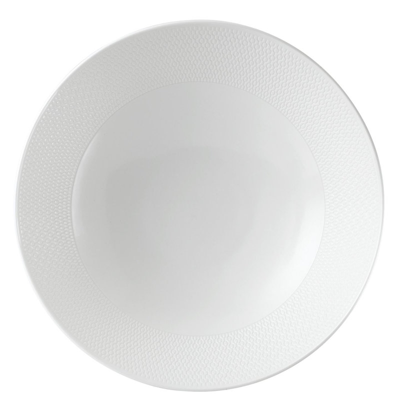 Gio White Ceramic Microwave Safe Serving Bowl