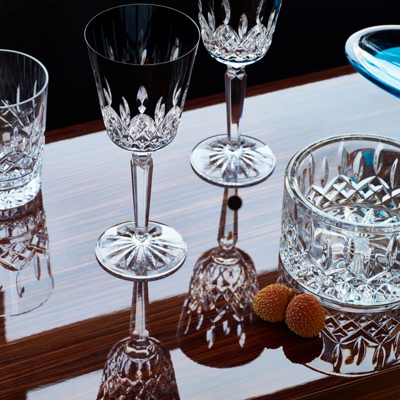 Lismore 8.5 oz Black Hand Blown Crystal Wine Goblet