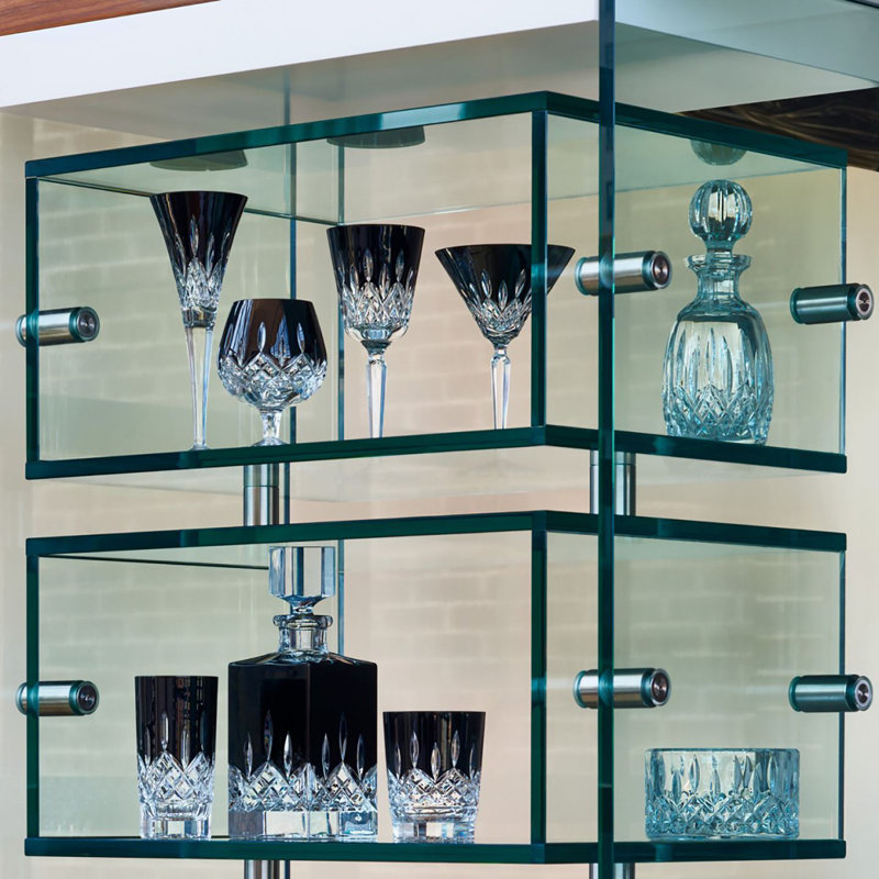 Lismore 8.5 oz Black Hand Blown Crystal Wine Goblet
