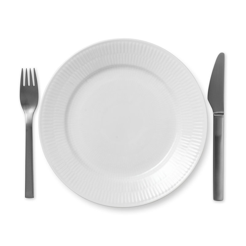White Handcrafted Porcelain Ribbed Salad Plate