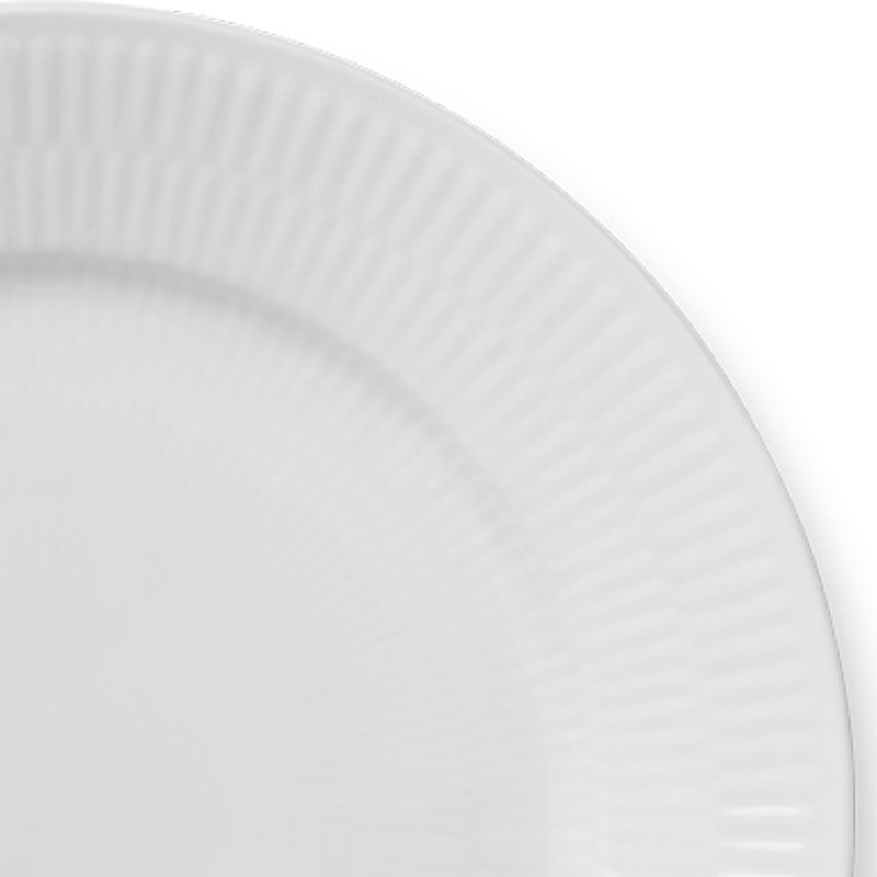 White Handcrafted Porcelain Ribbed Salad Plate