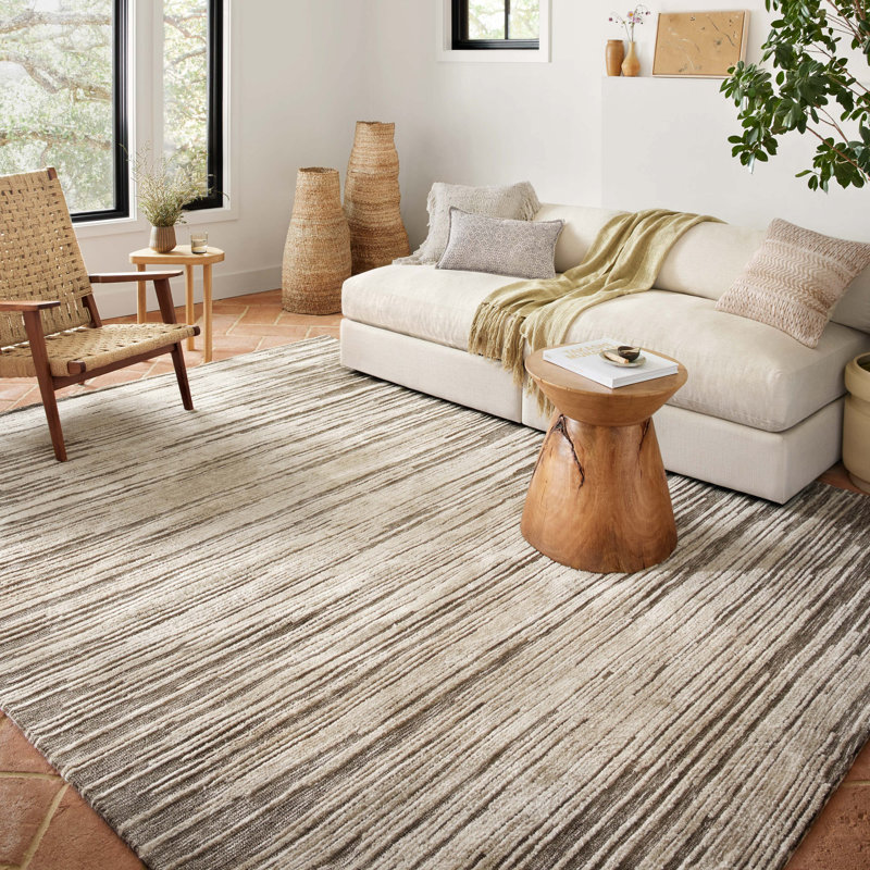 Gray Geometric Stain-Resistant Synthetic Rectangular Rug